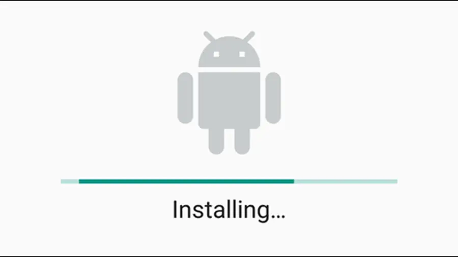 Android app installation progress screen