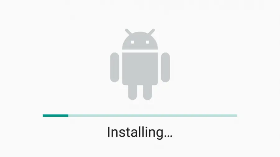 Android phone showing an app installing screen